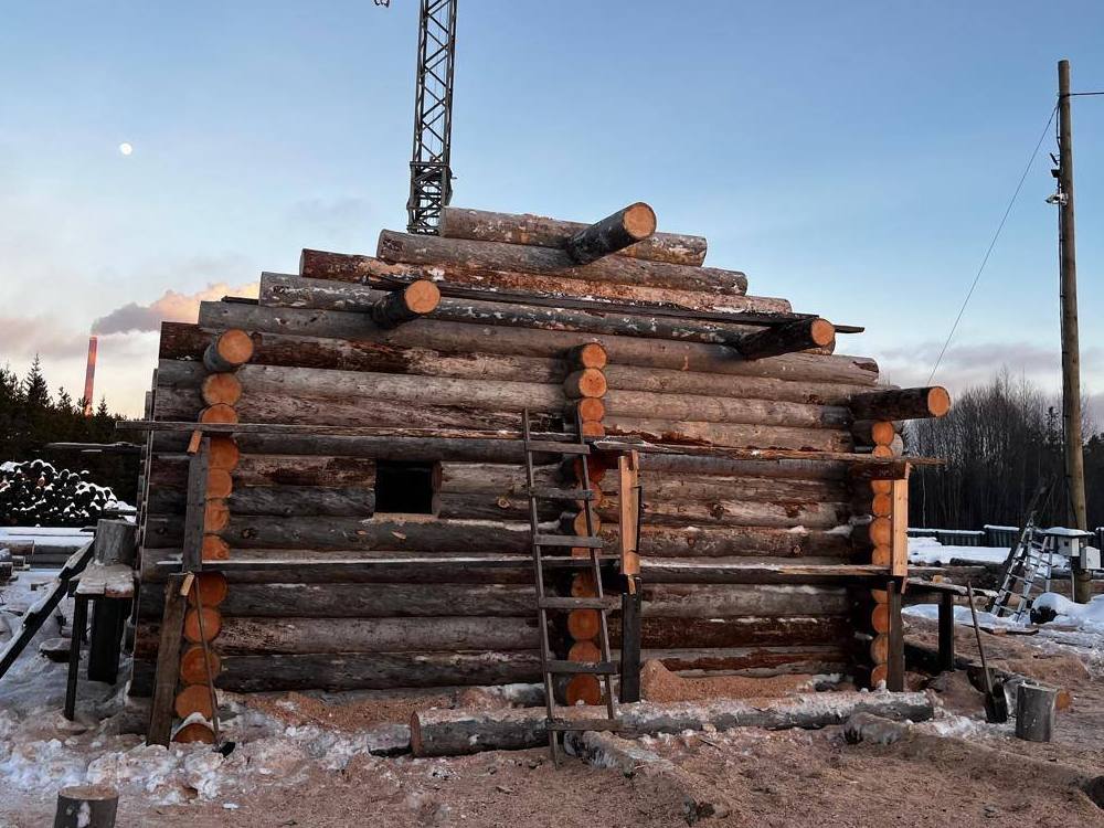 Строительство бани из бревна кело